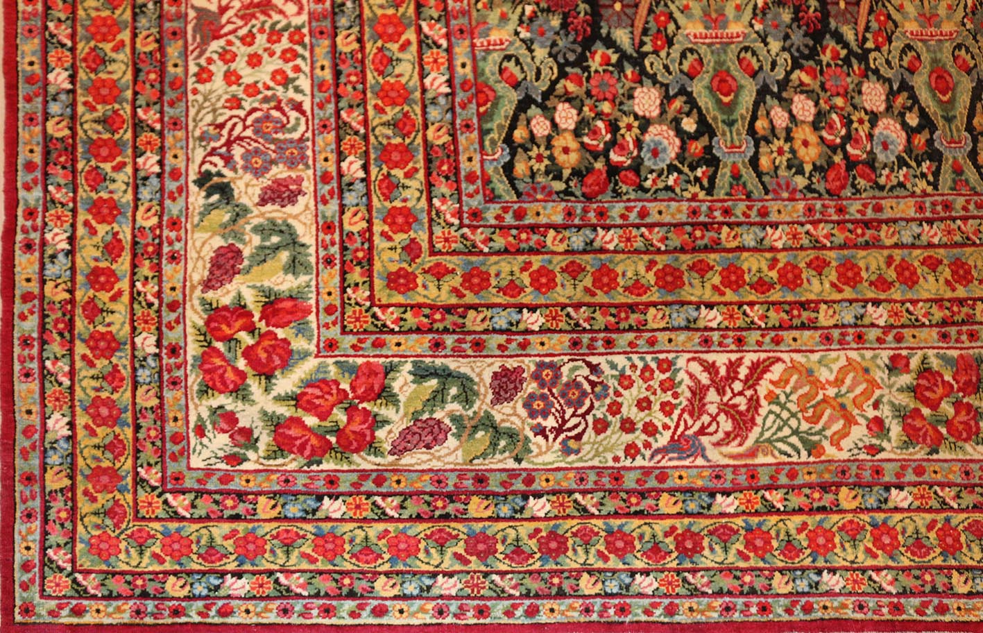  Detail of Kerman antique rug Carpet No.1023 
